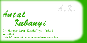 antal kubanyi business card